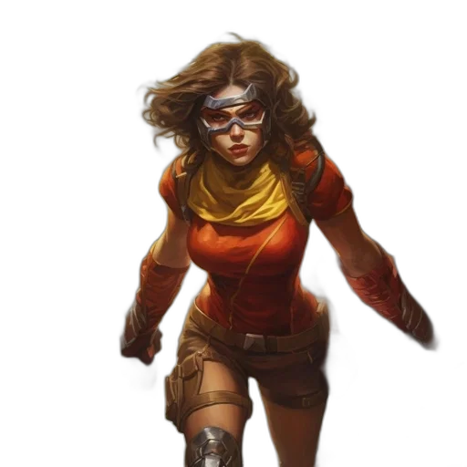 comic book art, concept art, fantasy art, cyberpunk, earth tones, golden, red, futuristic transparent PNG cut-out