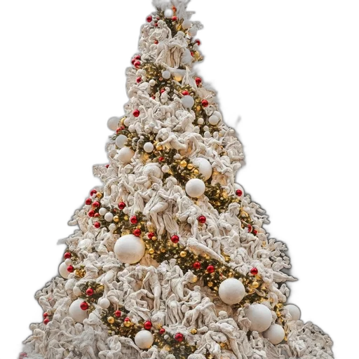 tree, crown, jewelry, 3d render, majestic, christmas, adorned, white transparent PNG cut-out
