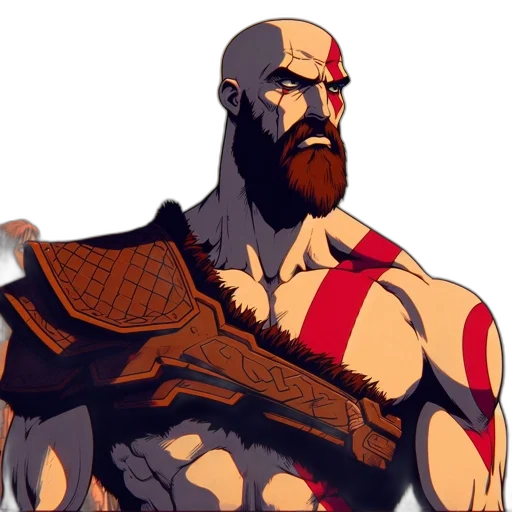 sword, weapon, comic book art, concept art, fantasy art, anime, red, bald transparent PNG cut-out