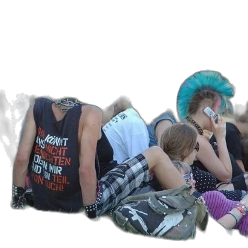 vaporwave, group, people, colorful transparent PNG cut-out