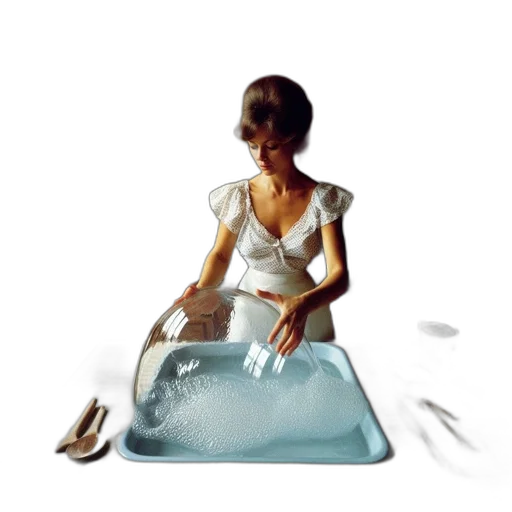 dress, photorealistic, concept art, oil painting, 3d render, underwater, snow, blue transparent PNG cut-out