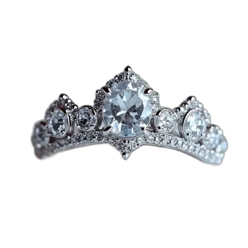 crown, jewelry, hat, diamond, ring, white, topaz, stone transparent PNG cut-out