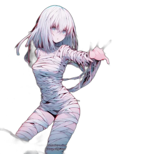 dress, robot, creature, weapon, concept art, anime, pixel art, 3d render transparent PNG cut-out
