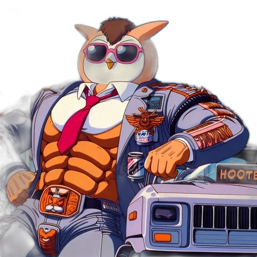 jacket, robot, animal, car, concept art, cartoon, vaporwave, anime transparent PNG cut-out
