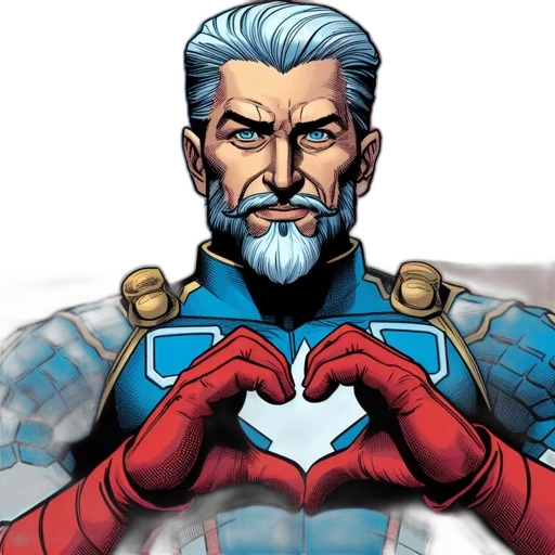comic book art, concept art, cartoon, blue, illustrated, male, figure, resembling transparent PNG cut-out