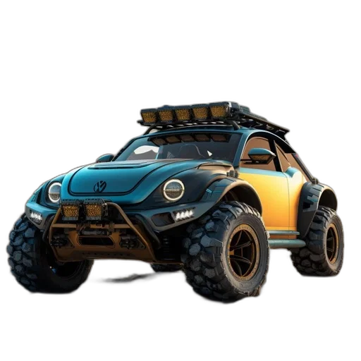 car, weapon, animal, robot, concept art, 3d render, rugged, blue transparent PNG cut-out