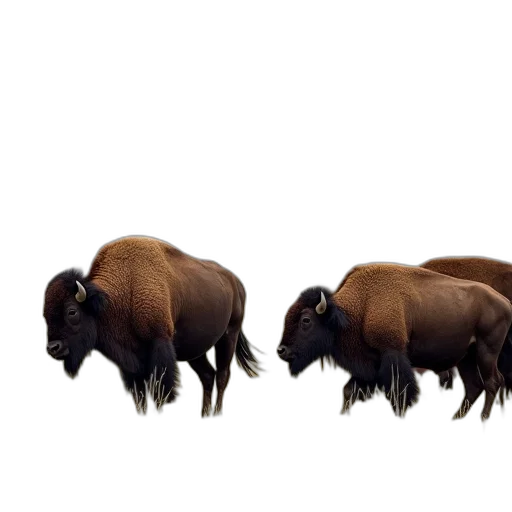 animal, hair, furniture, creature, concept art, photorealistic, herd, bison transparent PNG cut-out