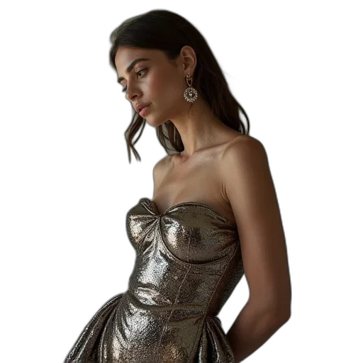 dress, jewelry, photorealistic, concept art transparent PNG cut-out