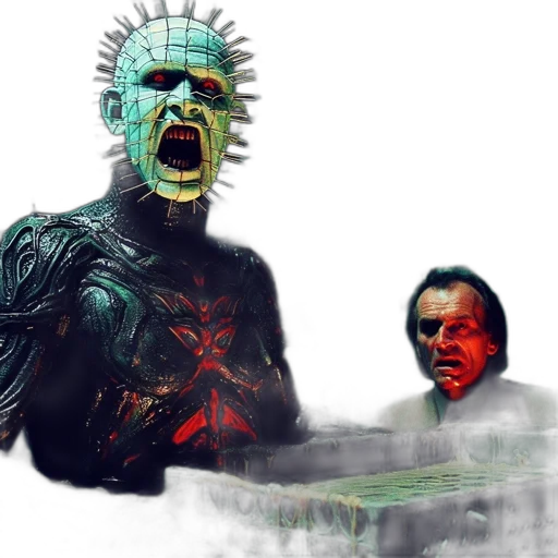 creature, robot, mask, concept art, comic book art, cyberpunk, 3d render, outer space transparent PNG cut-out