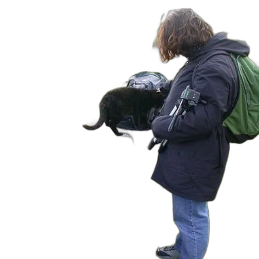 animal, jacket, creature, umbrella, person, black, coat, green transparent PNG cut-out