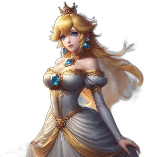 crown, dress, fantasy art, concept art, pixel art, anime, golden, fantasy transparent PNG cut-out
