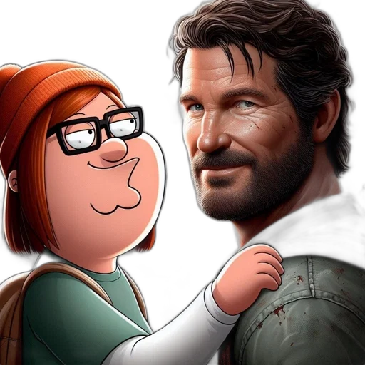 comic book art, cartoon, concept art, photorealistic, animated, peter, griffin, meets transparent PNG cut-out