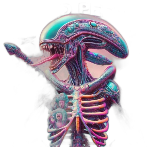 creature, robot, mask, animal, vaporwave, concept art, 3d render, pixel art transparent PNG cut-out