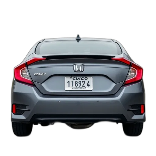 car, grey, honda, civic, white, number, plate transparent PNG cut-out