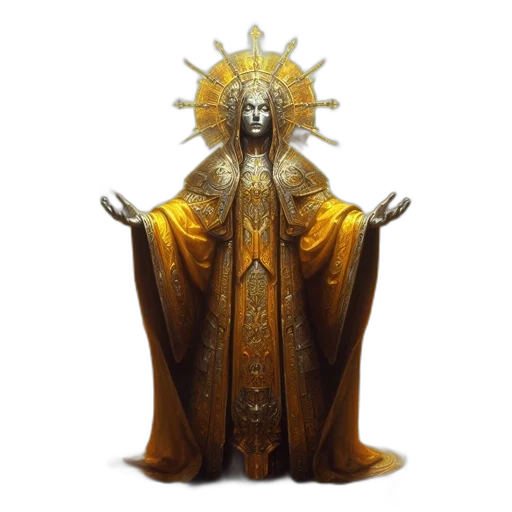 crown, staff, concept art, 3d render, golden, inside, magnificent, gothic transparent PNG cut-out