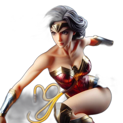 comic book art, concept art, fantasy art, 3d render, lifelike, statue, portrays, wonder transparent PNG cut-out