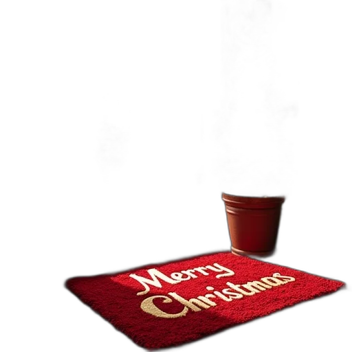 staff, hat, 3d render, snow, merry, christmas, tree, doormat transparent PNG cut-out
