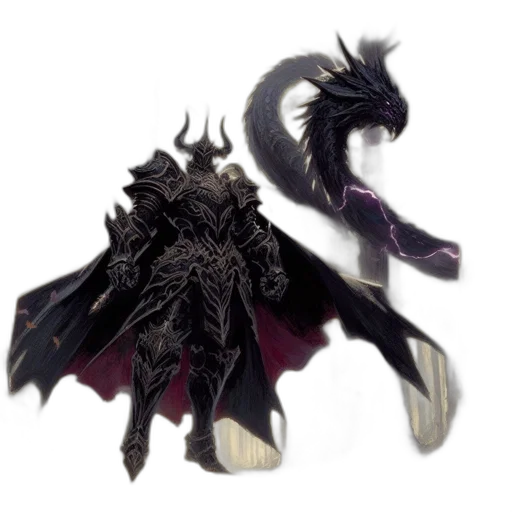 dragon, creature, weapon, animal, concept art, fantasy art, 3d render, dark transparent PNG cut-out