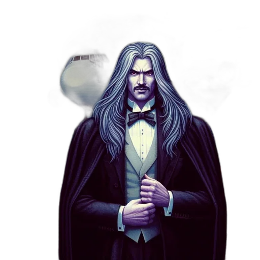 fantasy art, comic book art, concept art, photorealistic, scene, powerful, figure, tuxedo transparent PNG cut-out