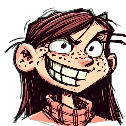 face, creature, hair, cartoon, concept art, comic book art, watercolor, illustrated transparent PNG cut-out