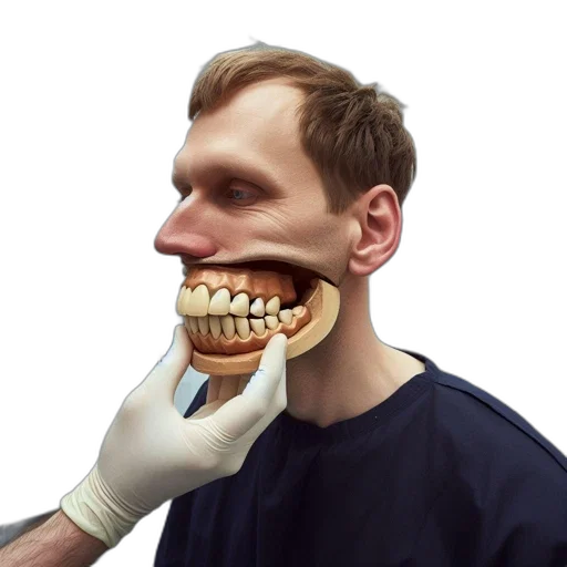 face, mask, staff, crown, photorealistic, 3d render, concept art, dental transparent PNG cut-out