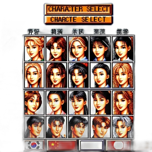pixel art, vaporwave, red, character, select, screen, video, game transparent PNG cut-out
