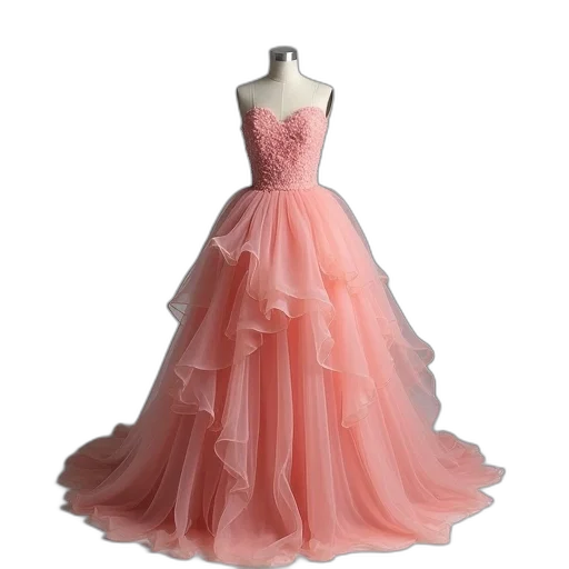 dress, 3d render, photorealistic, pastel transparent PNG cut-out