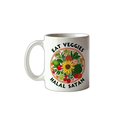 white, ceramic, mug, colorful, design, featuring, circular, pattern transparent PNG cut-out