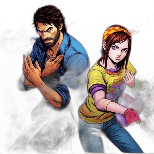 concept art, comic book art, fantasy art, pixel art, fire, fog, colorful, neon transparent PNG cut-out