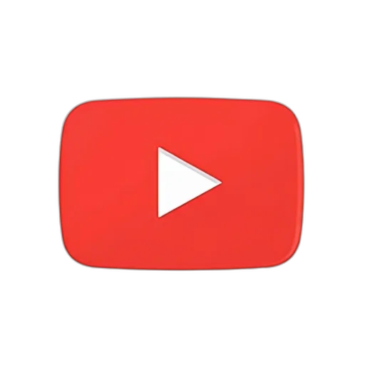 concept art, watercolor, 3d render, stylized, red, white, youtube, logo transparent PNG cut-out