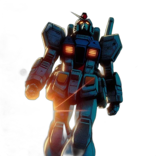 robot, weapon, staff, concept art, 3d render, comic book art, pixel art, outer space transparent PNG cut-out