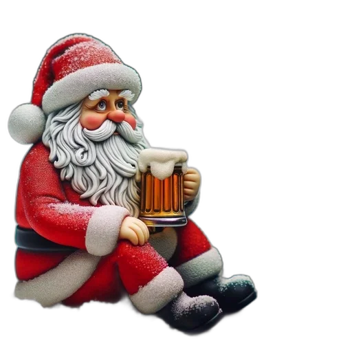 santa, claus, adorned, winter, wear, takes, break, while transparent PNG cut-out