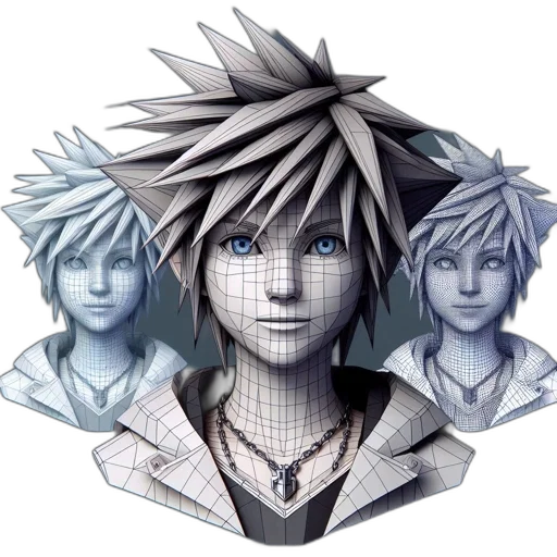 face, mask, 3d render, concept art, pixel art, photorealistic, monochrome, model transparent PNG cut-out