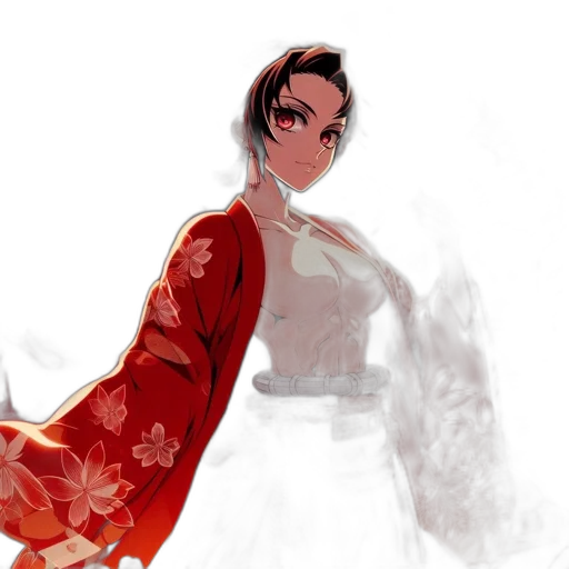 dress, staff, concept art, fantasy art, anime, watercolor, fire, red transparent PNG cut-out