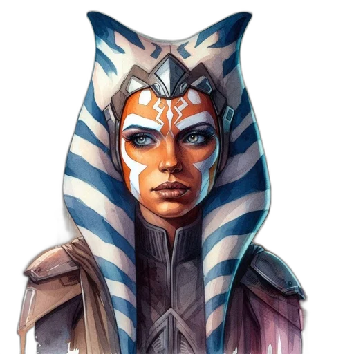 mask, fantasy art, concept art, comic book art, watercolor, orange-eyed, character, star transparent PNG cut-out