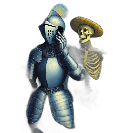 robot, mask, creature, concept art, watercolor, pixel art, fantasy art, blue transparent PNG cut-out