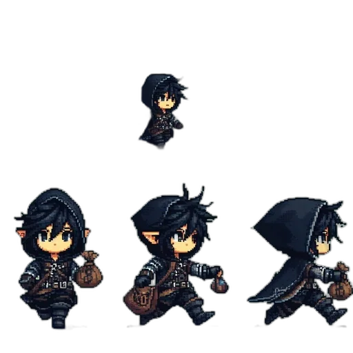 staff, weapon, pixel art, concept art, fantasy art, 3d render, dark, monochrome transparent PNG cut-out