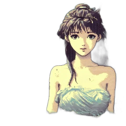 dress, jewelry, face, crown, pixel art, concept art, fantasy art, anime transparent PNG cut-out
