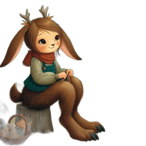 creature, fantasy art, concept art, 3d render, pixel art, forest, enchanting, scene transparent PNG cut-out