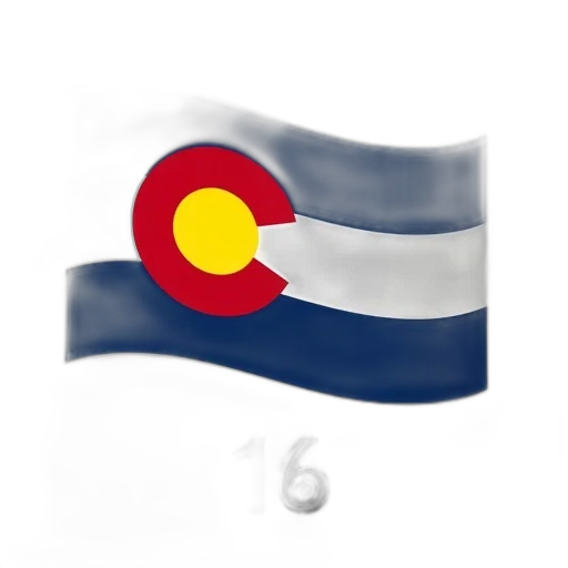 concept art, stylized, image, featuring, flag, colorado, blue, field transparent PNG cut-out