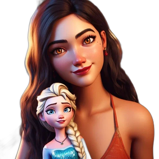 face, fantasy art, concept art, cartoon, 3d render, snow, underwater, two transparent PNG cut-out