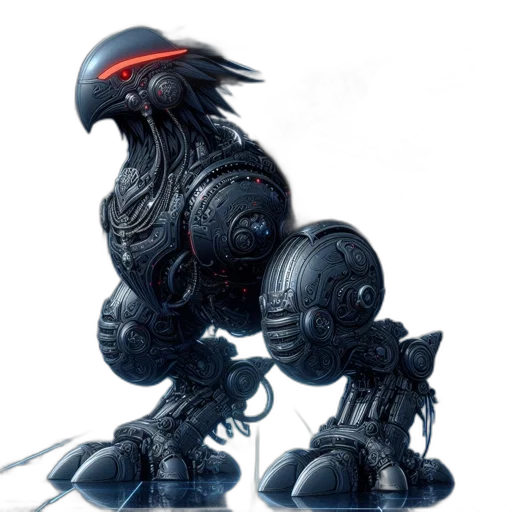 robot, creature, concept art, 3d render, fantasy art, pixel art, elaborate, mechanized transparent PNG cut-out