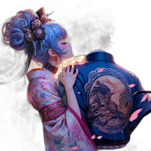 mask, fantasy art, photorealistic, concept art, watercolor, fire, blue, pastel transparent PNG cut-out