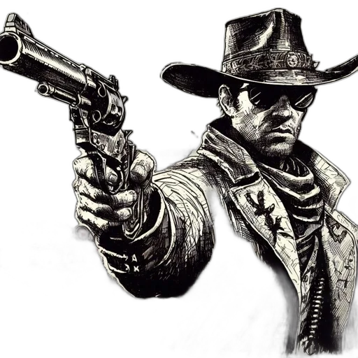 weapon, hat, jacket, staff, concept art, photorealistic, comic book art, pencil sketch transparent PNG cut-out
