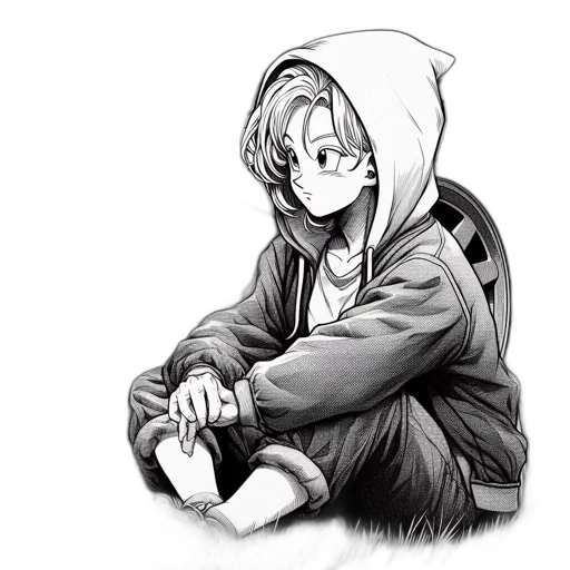 jacket, mask, face, staff, anime, concept art, cartoon, pencil sketch transparent PNG cut-out