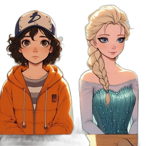concept art, pixel art, cartoon, fantasy art, snow, fire, pastel, golden transparent PNG cut-out