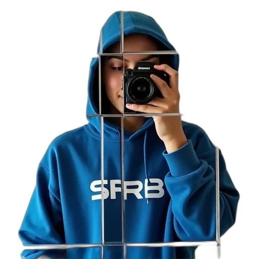 jacket, staff, face, robot, cyberpunk, 3d render, vaporwave, pixel art transparent PNG cut-out