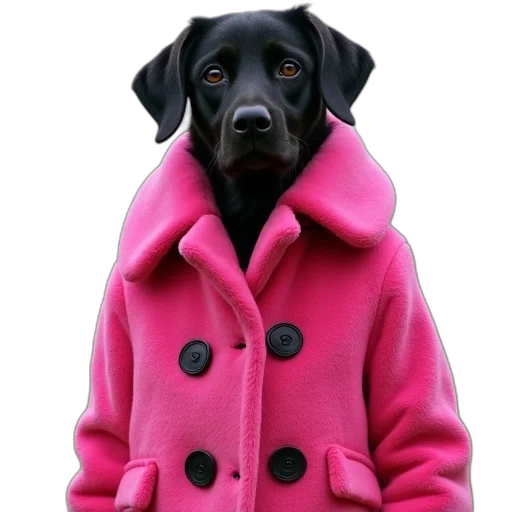jacket, animal, hat, photorealistic, 3d render, vaporwave, neon, pastel transparent PNG cut-out