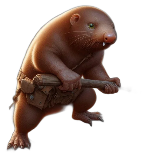 animal, creature, staff, concept art, fantasy art, 3d render, photorealistic, anthropomorphic transparent PNG cut-out