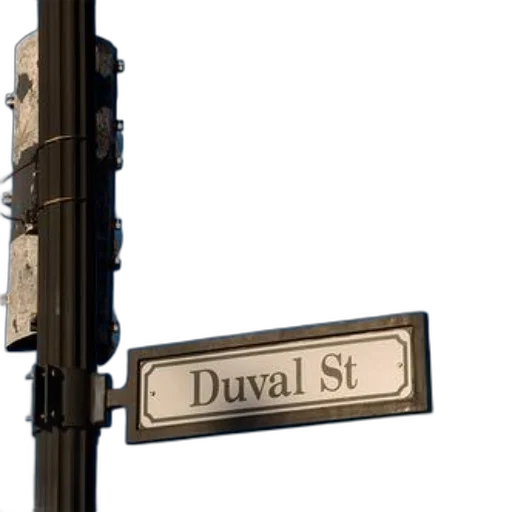 building, 3d render, photorealistic, city street, street, sign, duval, attached transparent PNG cut-out
